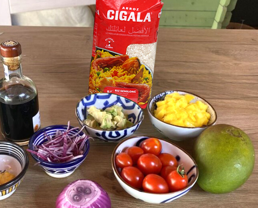 Salade de riz à la mangue: Ingrédients