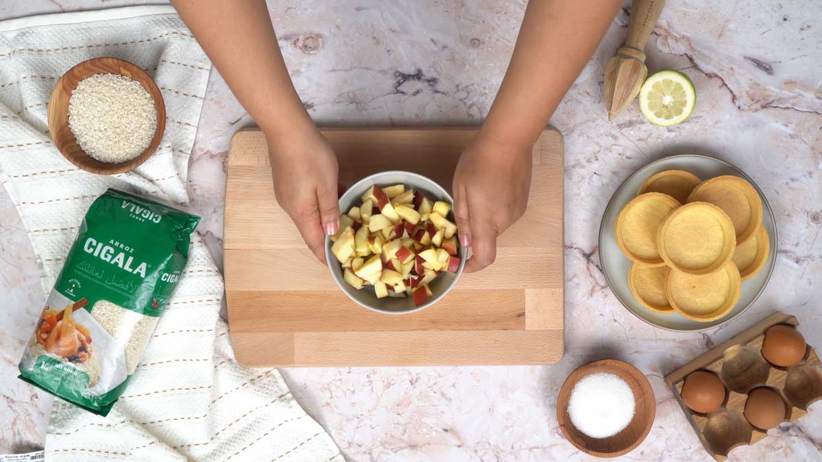 gateau de riz aux pommes: Préparation de la pomme