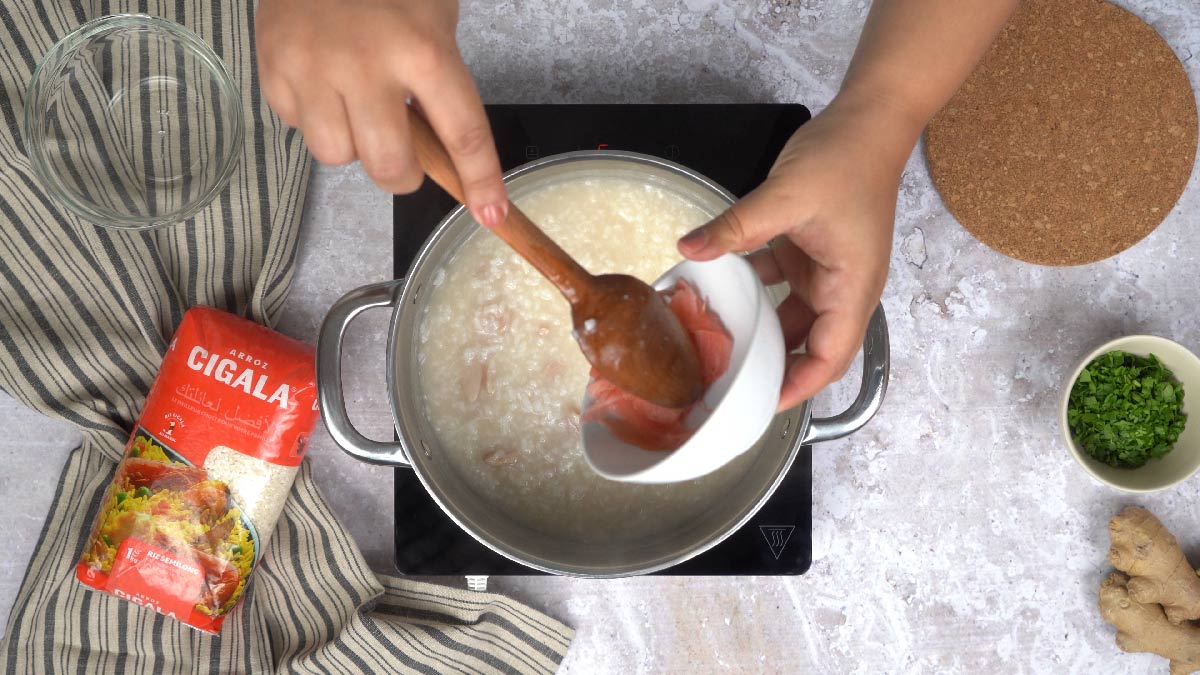 Recette de congee : Ajout de Gingembre Rose et de Persil