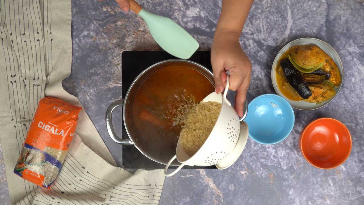 Thieboudienne: Cuisson du riz