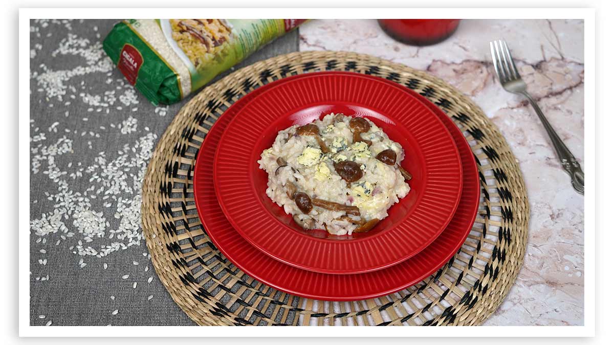 risotto ai funghi e gorgonzola: Présentation du plat