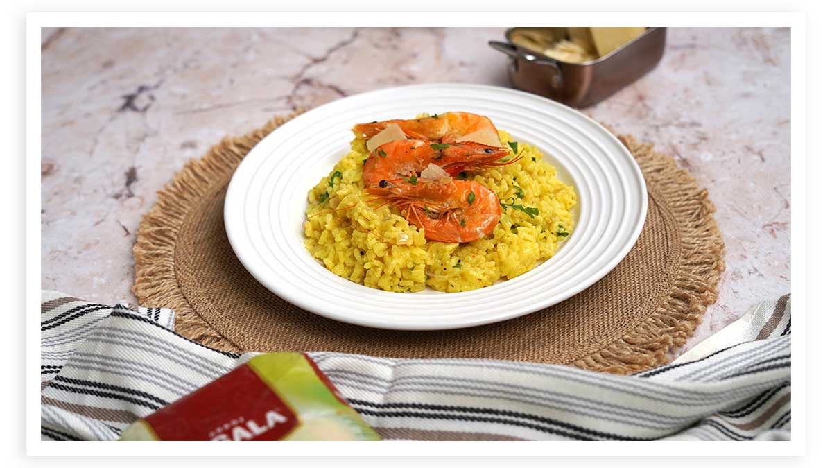 Risotto crevettes: Présentation du plat