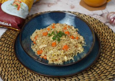 Recette de wok poulet riz