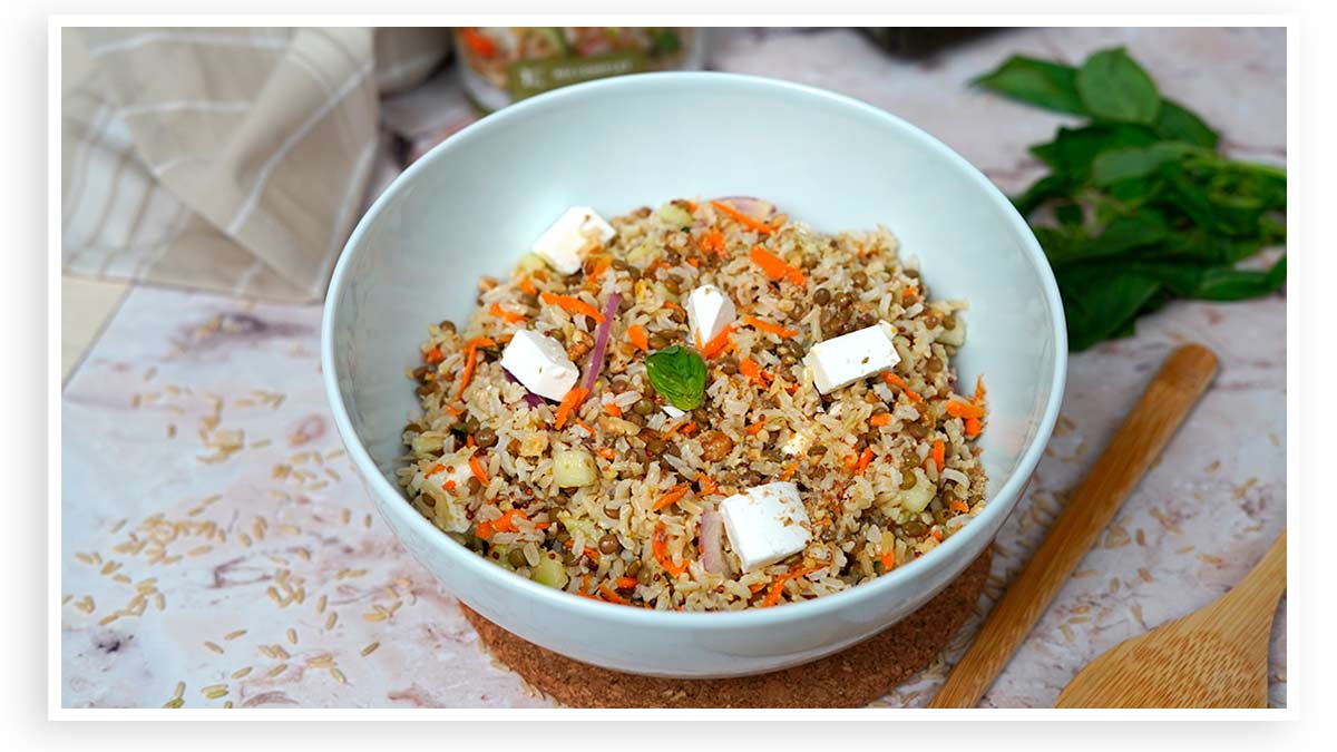 salade lentilles et riz: Service