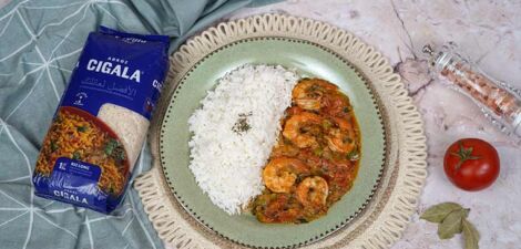 Riz étouffée avec produit Arroz Cigala Long